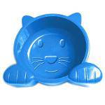 Comedouro Plástico Pet Injet Cat Face 600 Ml - Azul