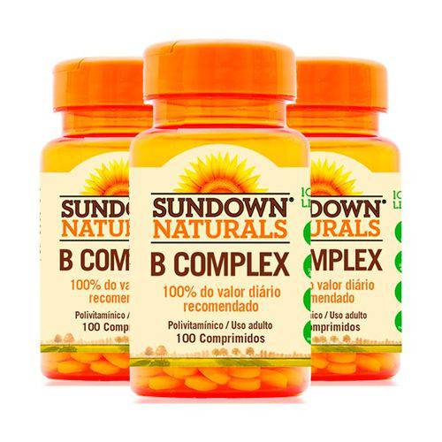 Complexo B - 3 Un de 100 Comprimidos - Sundown
