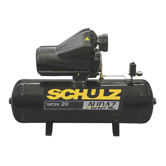 Compressor 20 Pés 200 Litros 175 Libras 5HP Audaz Trifásico - Schulz