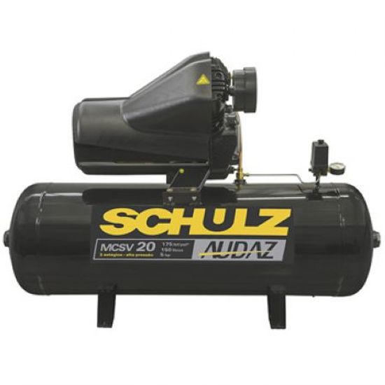 Compressor 20 Pés 150 Litros 175 Libras 5 HP Audaz MCSV 20/150 Trifásico com Chave - Schulz