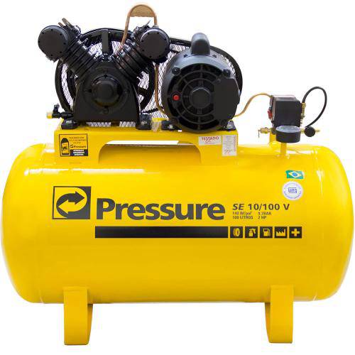 Compressor Ar 10pcm 100l Monofásico Pressure se