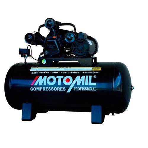 Compressor Ar 15pcm V 175lts MP Mono Motomil Profissional