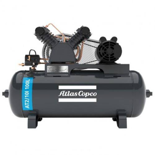 Compressor Atlas Copco AT 2 10 100 Litros 140 Libras 2 Cv Monofásico