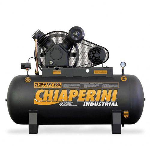 Compressor Chiaperini Cj20+apv 200lts 175psi/12.3bar 5cv 220/380v Trifasico