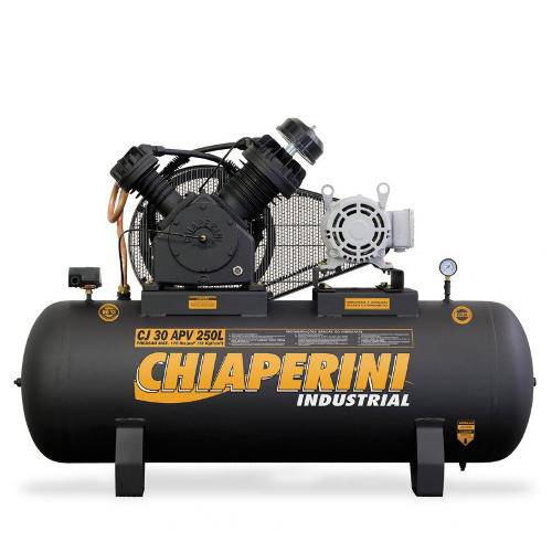Compressor Chiaperini Cj30 Apv 250lts 175psi/12.3bar 7.5cv 220/380v Trifasico