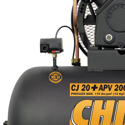 Compressor de 20 Pés Capacidade 200 Litros Industrial Alta Pressão (175lbs) -Chiaperini-20200apv