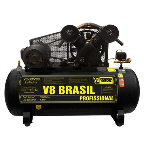 Compressor de Ar 200L 5 Hp 3500 Rpm Cda200l3f V8 Brasil