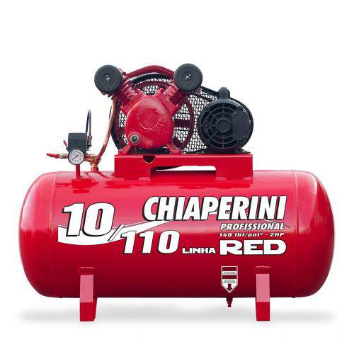 Compressor de Ar 10 Pcm 110 Litros Monofásico Bivolt Chiaperini-10/110red