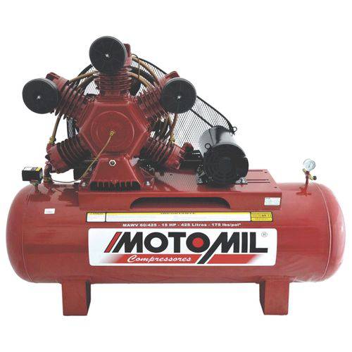Compressor de Ar 60 Pés MAW-60 / 425 Litros Trifásico - Motomil