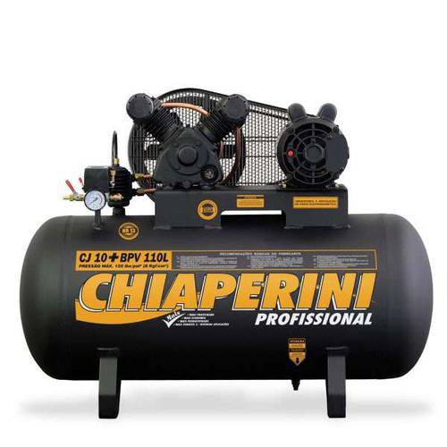 Compressor de Ar Baixa Pressão 10 Pcm 110 Litros Chiaperini Cj 10+ Bpv 110L