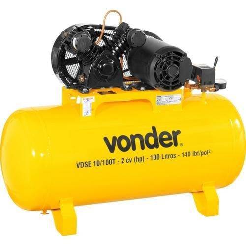 Compressor de Ar Baixa Pressão 10 Pés 100 Litros Trifásico - Vdse - Vonder