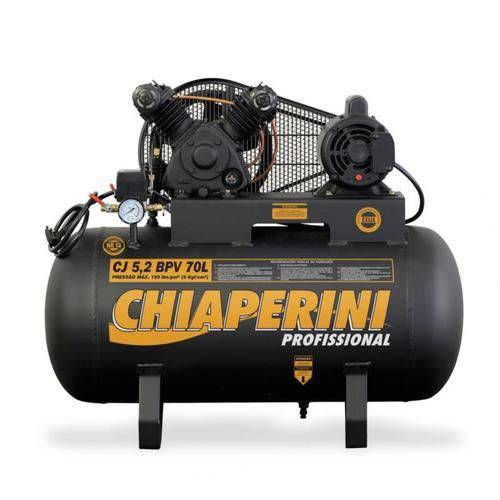 Compressor de Ar Baixa Pressão 5,2 Pés 70 Litros Monofásico - Cj 5,2 Bpv 70l - Chiaperini