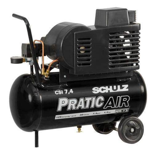 Compressor de Ar Baixa Pressão 7,4 Pés 30 Litros Monofásico - Schulz (110v/220v)