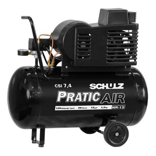 Compressor de Ar Baixa Pressão 7,4 Pés 50 Litros Monofásico - Schulz