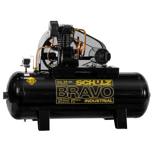 Compressor de Ar Bravo Csl25br/250l 5cv Trifásico - Schulz