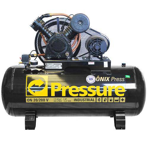 Compressor de Ar Industrial Alta Pressão Pressure 200 Litros - 20 Pés 220/380v Trifásico Pressure