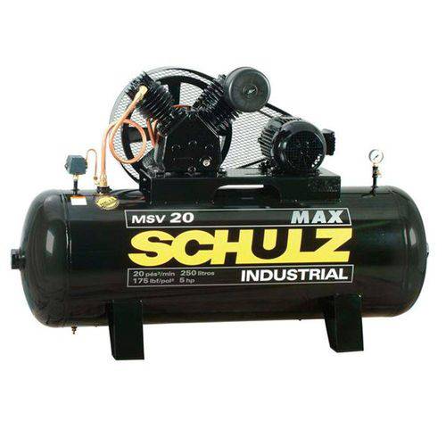 Compressor de Ar Industrial Alta Pressão Schulz 250 Litros - 20 Pés 220/380v Trifásico Schulz