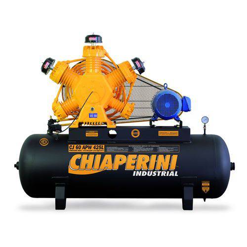 Compressor de Ar Industrial Cj60apw 425l 15hp 220v/380v Trifasico Fechado - Chiaperini