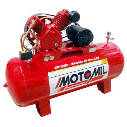 Compressor de Ar Industrial Mav 10/200 Monofásico Bivolt - Motomil