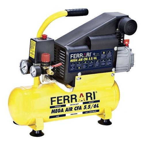 Compressor de Ar Mega Air Cfa-5,5/6l 1cv Biv - Ferrari