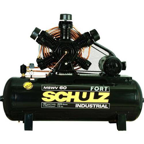 Compressor de Ar Mswv60fort/425l 60pes 425litros 220/380v Trifasico Schulz