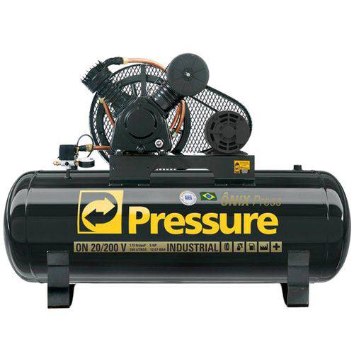 Compressor de Ar Onix 20/200v 175 Libras 20 Pés 200 Litros Trifásico - On20200vt - Pressure