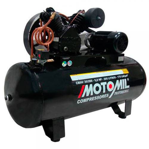 Compressor de Ar Profissional Motomil 20/200L Trifásico Motomil