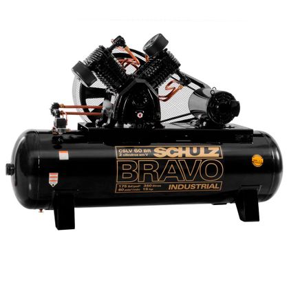 Compressor de Ar Schulz Bravo CSLV60/350 60 Pés 220V/380V Motor Aberto 924.3471-0