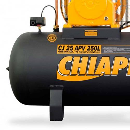 Compressor Industrial 25 Pés 250 Litros 5 Hp 220/380 V-Chiaperini-Cj25apv250l