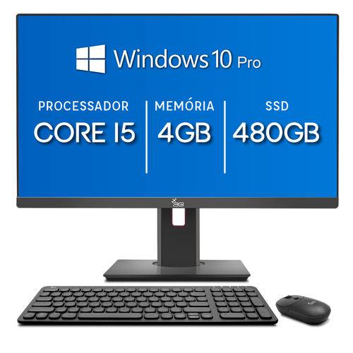 Computador All In One 3green Unique Intel Core I5 4gb Ssd 480gb 24" Ajuste Rotação e Altura Bivolt
