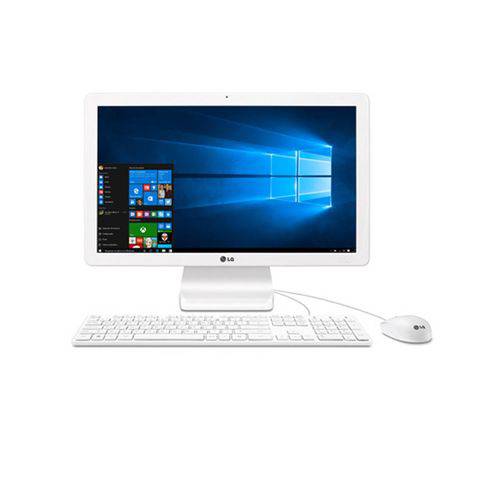 Computador All In One LG Desktop 21,5'', 4GB, 500GB, Windows 10 e Intel Celeron Quad-Core - Branco