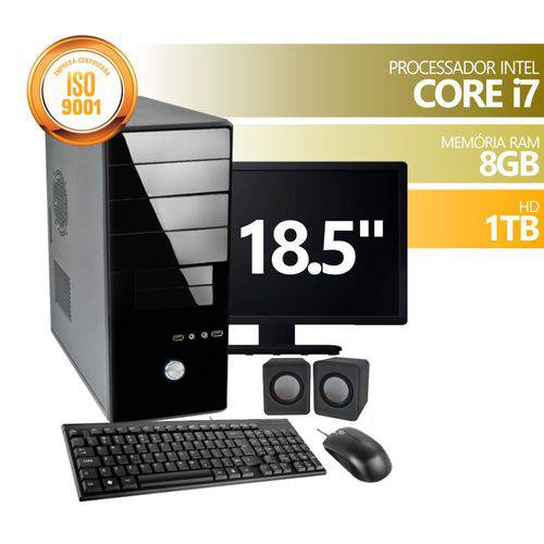 Computador Brazil Intel Core I7 8gb 1 Tb Kit Mon 18.5