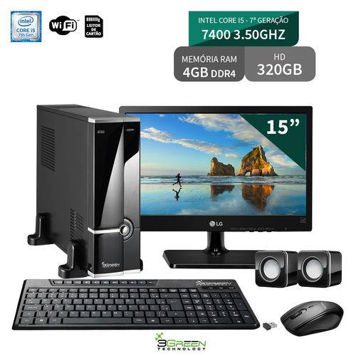 Computador com Monitor 15" Lg Intel Core I5 7400 4Gb Ddr4 HD 320Gb Wifi 3Green Triumph Business New