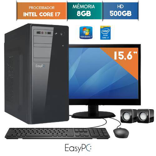 Computador com Monitor Led 15.6 Easypc Intel Core I7 8gb Hd 500gb Windows
