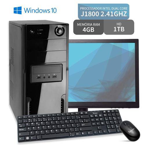 Computador com Monitor Led 15.6" Dual Core 4gb Hd 1tb Windows 10 3green Triumph Business Desktop