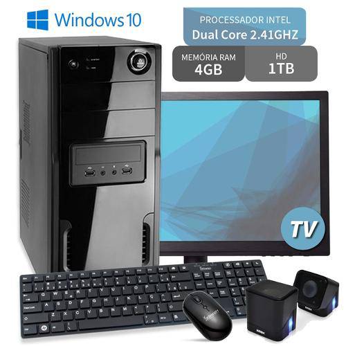 Computador com Monitor Led 18.5" Dual Core 4gb Hd 1tb Windows 10 Tv 3green Triumph Business Desktop