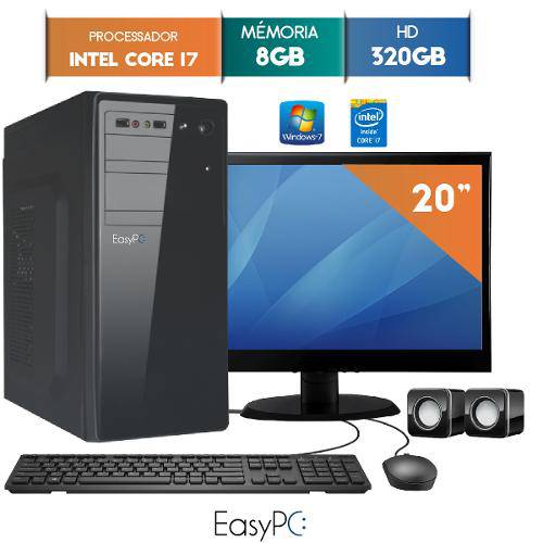 Computador com Monitor Led 19.5 Easypc Intel Core I7 8gb Hd 320gb Windows