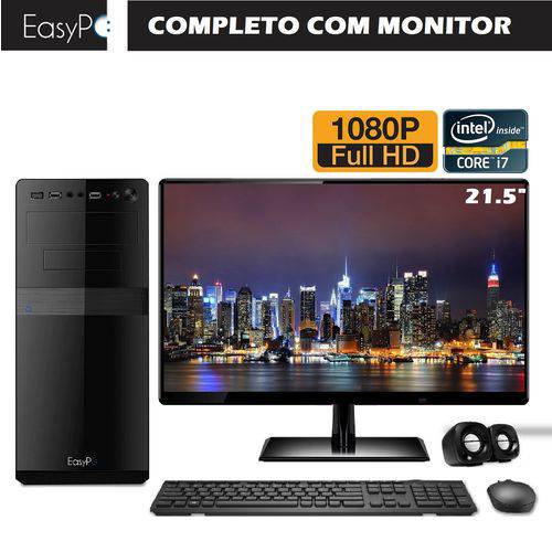 Computador Completo com Monitor Full HD 21.5 EasyPC Intel Core I7 8GB HD 2TB