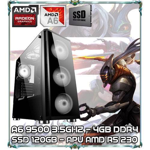 Computador Cpu Pc Gamer A6 9500 Dual Core 3.5ghz 4gb Ddr4 Apu R5 230 Ssd 120gb Bg017
