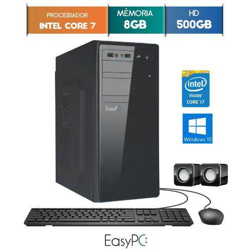 Computador Desktop Easypc Intel Core I7 8gb Hd 500gb Windows 10