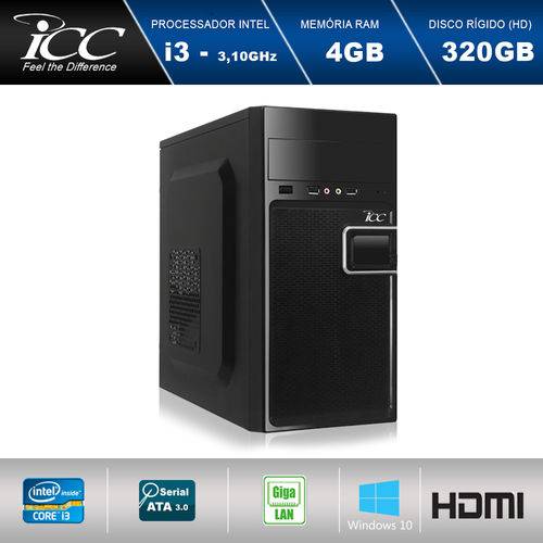 Computador Desktop Icc Iv2340w-3si Intel Core I3 3.20 Ghz 4gb HD 320gb Hdmi Full HD Windows 10