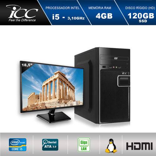 Computador Desktop Icc Iv2546dm18 Intel Core I5 3.10 Ghz 4gb HD 120gb Ssd Dvdrw Hdmi Full HD Monitor Led 18,5"