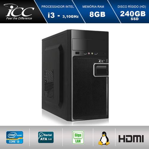 Computador Desktop Icc Iv2387s Intel Core I3 3.10 Ghz 8gb HD 240gb Ssd Hdmi Full HD