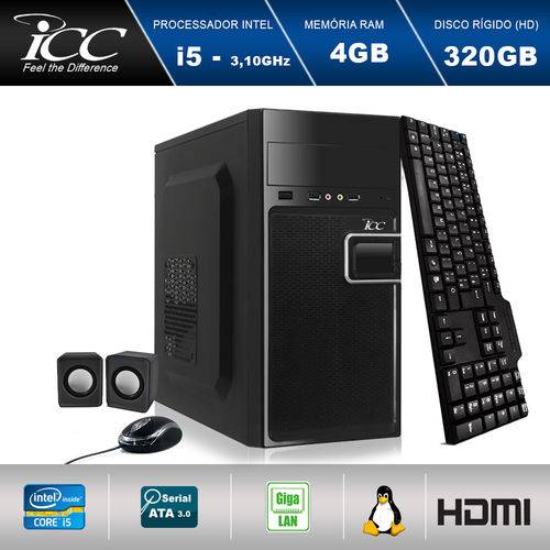 Computador Desktop Icc Vision Iv2540k2 Intel Core I5 3,2ghz 4gb HD 250gb com Teclado, Mouse, Caixa de Som Hdmi Full HD