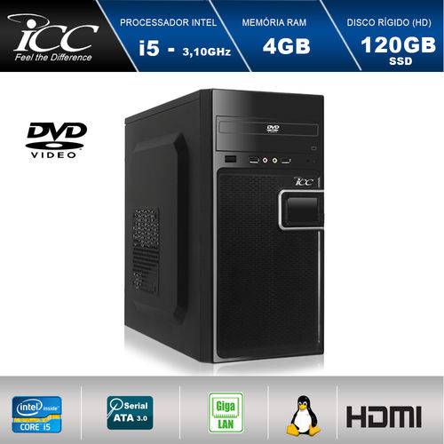 Computador Desktop Icc Vision Iv2546d Intel Core I5 3,2ghz 4gb HD 120gb Ssd com Dvdrw Hdmi Full HD