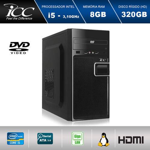 Computador Desktop Icc Vision Iv2580d3 Intel Core I5 3,2ghz 8gb HD 320gb com Dvdrw Hdmi Full HD