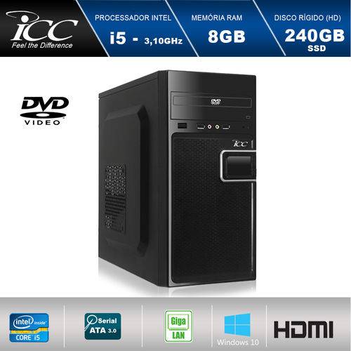 Computador Desktop Icc Vision Iv2587d Intel Core I5 3,2ghz 8gb HD 240gb Ssd com Dvdrw Hdmi Full HD