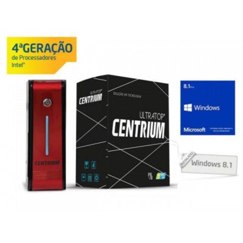 Computador Desktop Intel Centrium Ultratop Intel Dual Core J1800 2.41Ghz 4Gb 500Gb Verm Win 8.1