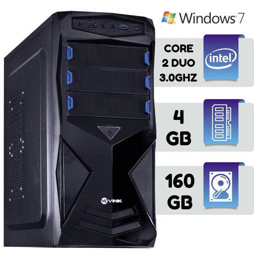Computador Desktop Intel Core 2 Duo 3,0 Ghz Mem 4gb HD 160gb Windows 7