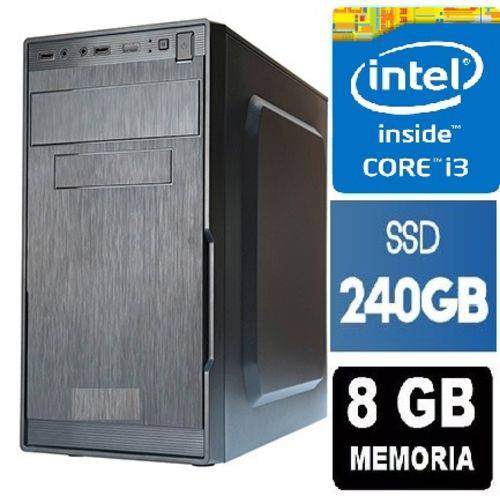 Computador Desktop Intel Core I3 8gb SSD 240gb *10x Mais Rápido*